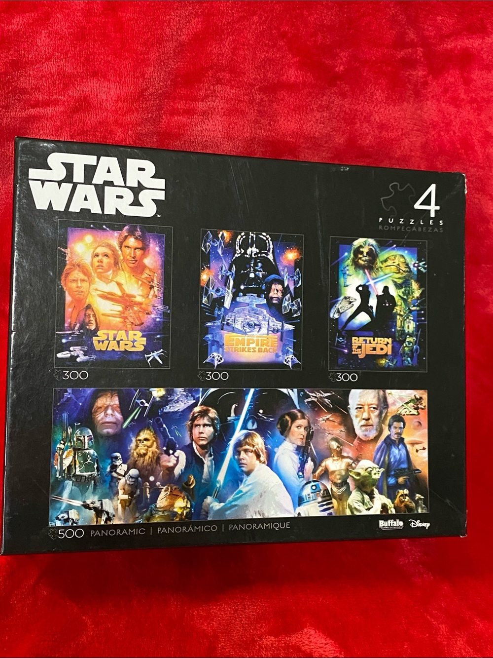 Star Wars Puzzle Set - Black Box with Blue, Purple, Gold Artwork